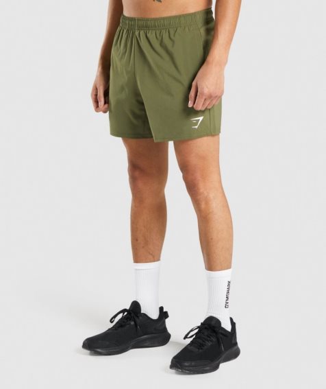 Men's Gymshark Arrival 5" Shorts Olive | NZ 5BIATX